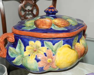 Talavera covered serving dish