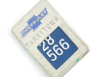 Vintage Tarrytown Chevrolet employee badge