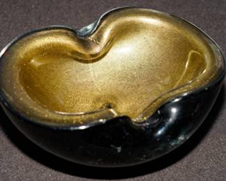 Vintage Murano amber ashtray