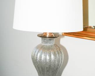 Silver tone & chrome table lamp