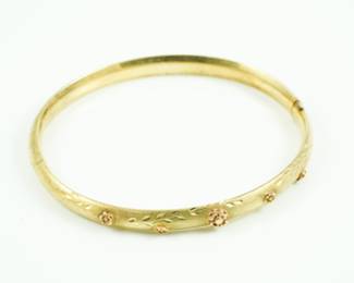 14k pink rose bangle bracelet