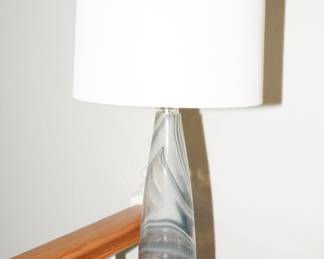 Blown glass & lucite table lamp