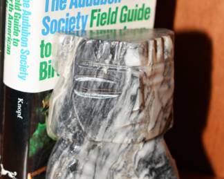 Gray granite totem bookends