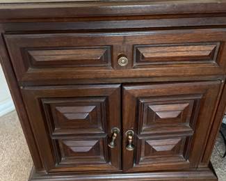 Vintage Drexel Heritage Hispana Brutalist Walnut Nightstand