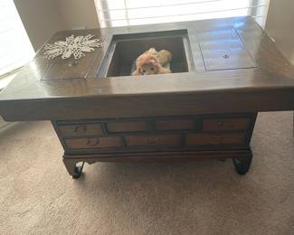 Japanese Wooden Hibachi Tea Cabinet