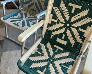 Vintage Woven Aluminum folding chairs