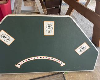 Vintage metal folding poker table