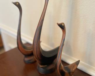 Vintage Kamagong handmade carved ducks Jacob Hermann