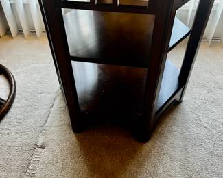 Wood Hexagon Side Table/Plant Stand