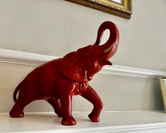 Red Elephant Figurine 