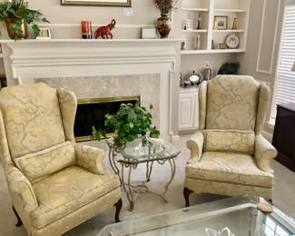 Matching vintage wingback chairs 