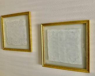 Framed Antique Handkerchiefs 