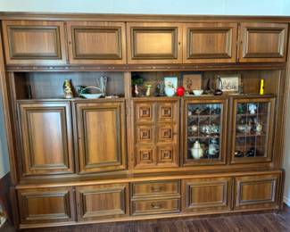 Large German storage and curio wall cabinet