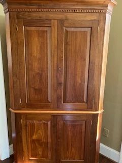 Beautiful Headley made walnut corner cabinet 