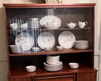Mid-century Modern Bassett walnut hutch.