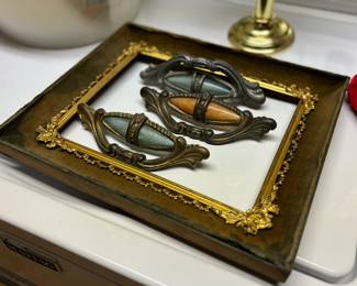 Antique victorian picture frame, drawer pulls