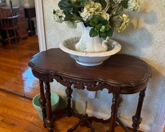 Antique walnut accent table