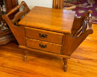 Mid century end table with book / magazine storage