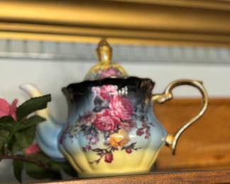 Antique floral tea pot