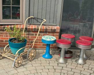 Vintage soda shop stools 