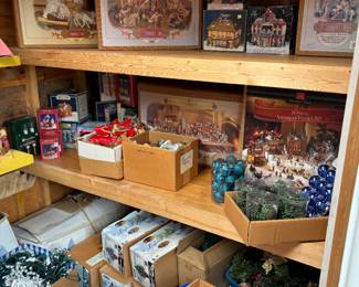 Christmas villages, bulbs, lights