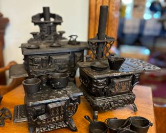 Antique miniature cast iron stoves