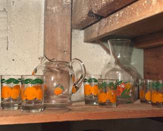 Juice glasses and pitchers