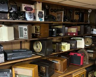 Antique phones, Western Electric, antique radios (most serviced and working), RCA Victor, Air King, Motorola, Philco, Setchell Carlson, VCR