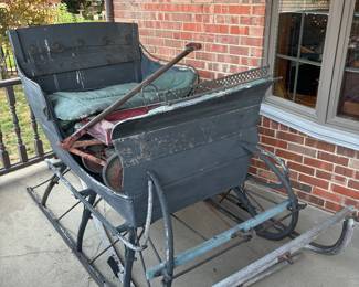 Antiques sleigh and wagon with original seat