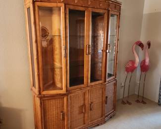Rattan/Bamboo China Cabinet