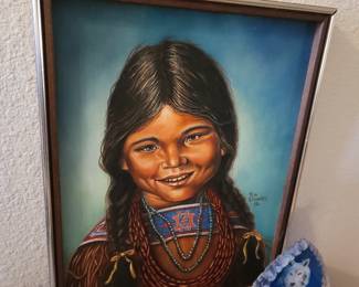 Indian Girl Framed by Ron Chandler 85