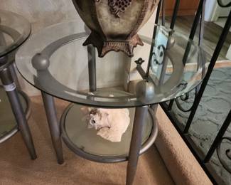 Metal and Glass Side Table