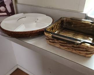 Ceramic Sectional Platter in Wicker