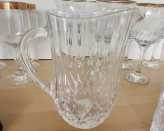 Clear Glass Water Pitcher