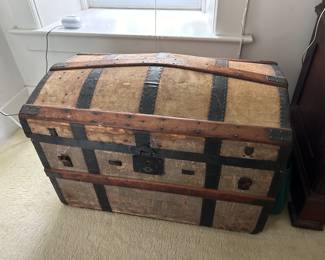 Antique Victorian Dome Top Steamer Trunk