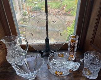 Huta Szykla Julia Crystal Bowl, Vase, Ice Bucket 1960's Made in Poland.