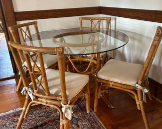 Vintage Bamboo Dining Set