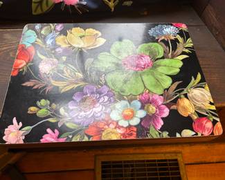 Mackenzie Child Black Flower Market Placemats