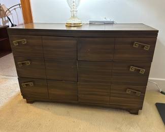 Vintage Mid-Century Campaign Style Matching Dresser
