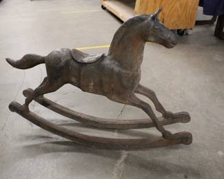 Antique cast iron rocking horse