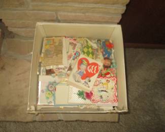 Box of vintage valentine cards