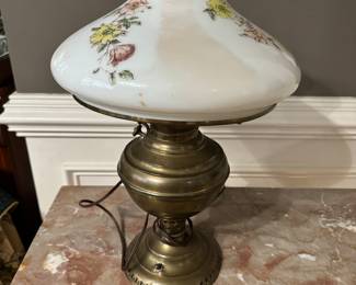 Brass and Milk Glass Lamp