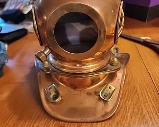 Vintage Brass and copper Rolex Submariner watch display