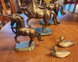 Brass Pegasus and unicorn 