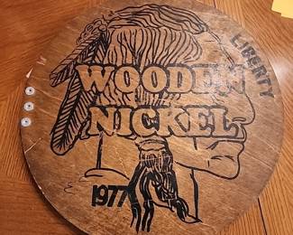 Wooden nickel menu