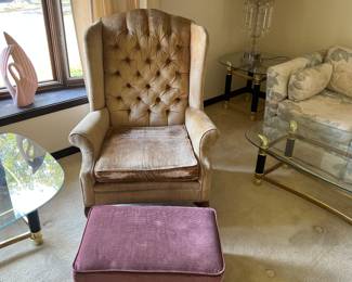 Vintage Chair and Ottoman 