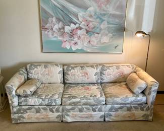 Vintage Sofa and Vintage Large Original Art 
