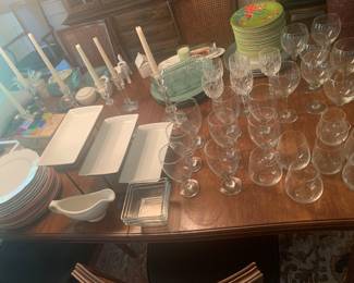 Lots of dishes and glassware
