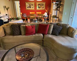 Walter E Smithe Suede Sofa