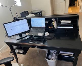 Black Wood Desk (COMPUTERS ARE NOT FOR SALE)